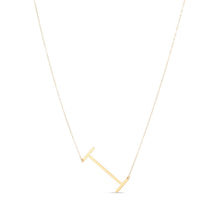14K Yellow Gold Yours Truly Large Initial I Necklace