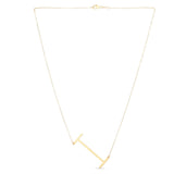 14K Yellow Gold Yours Truly Large Initial I Necklace thumbnail 2