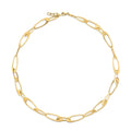 14K yellow gold necklace with oval Italian links