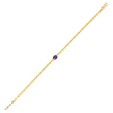 14K Yellow Gold Amethyst Mirrored Chain Bracelet (2.20 mm) thumbnail 1