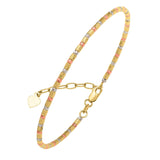 14K tri-color gold beaded bracelet with diamond-cut faceted gold beads thumbnail 1