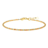 Tri Color Diamond Cut Bead Bracelet in 14K Gold thumbnail 2