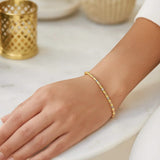 Tri Color Diamond Cut Bead Bracelet in 14K Gold thumbnail 4