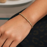 Tri Color Diamond Cut Bead Bracelet in 14K Gold thumbnail 5