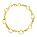 14K yellow gold five-and-one oval link chain bracelet