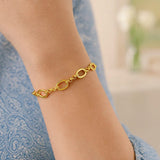 14K Yellow Gold Five and One Oval Link Chain Bracelet thumbnail 2