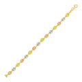 14K tri-color gold mariner link bracelet, 4.90 mm flat links
