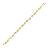 14K tri-color gold mariner link bracelet, 4.90 mm flat links thumbnail 1