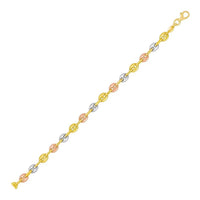 14k Tri Color Gold Mariner Link Bracelet (4.90 mm)