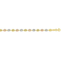 14k Tri Color Gold Mariner Link Bracelet (4.90 mm)
