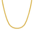 14K yellow gold bead chain necklace with 4mm polished round beads