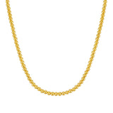 14K yellow gold bead chain necklace with 4mm polished round beads thumbnail 1
