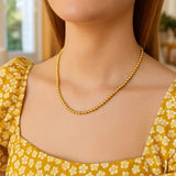 14k Yellow Gold Bead Chain Necklace(4mm) thumbnail 5