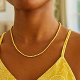 14k Yellow Gold Bead Chain Necklace(4mm) thumbnail 6