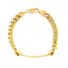 Load image into Gallery viewer, 14k Yellow Gold Mens ID Cuban Chain Bracelet (8.00 mm)