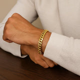14k Yellow Gold Classic Miami Cuban Bracelet (10.10 mm) thumbnail 4