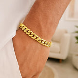 14k Yellow Gold Classic Miami Cuban Bracelet (10.10 mm) thumbnail 5