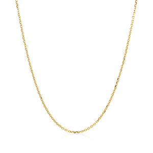 18k Yellow Gold Diamond Cut Cable Link Chain (1.10 mm)