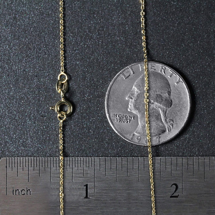 18k Yellow Gold Diamond Cut Cable Link Chain (1.10 mm)