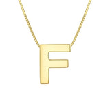 14K Yellow Gold Yours Truly Block Letter Initial F Necklace thumbnail 2