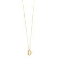 14K yellow gold initial D letter pendant with polished block-letter face