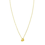 14K Yellow Gold Puffed Mini Heart Pendant Necklace thumbnail 4