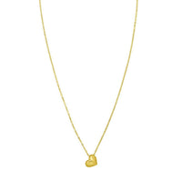 14K Yellow Gold Puffed Mini Heart Pendant Necklace