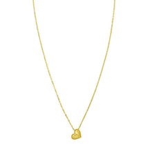 14K Yellow Gold Puffed Mini Heart Pendant Necklace