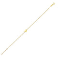 14K yellow gold bracelet with linked heart-shaped stations