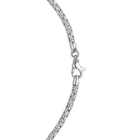 Sterling Silver Rhodium Plated Solid Round Byzantine Chain (3.20 mm)