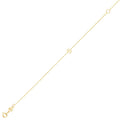 14K yellow gold mini initial S bracelet on fine cable chain