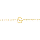14K Yellow Gold Mini Initial S Bracelet thumbnail 3