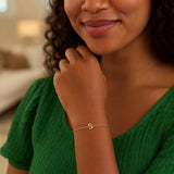 14K Yellow Gold Mini Initial S Bracelet thumbnail 4