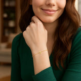 14K Yellow Gold Mini Initial S Bracelet thumbnail 5