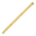 14K yellow gold cobblestone link bracelet with 10.00 mm textured links