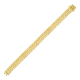 14K yellow gold cobblestone link bracelet with 10.00 mm textured links thumbnail 1