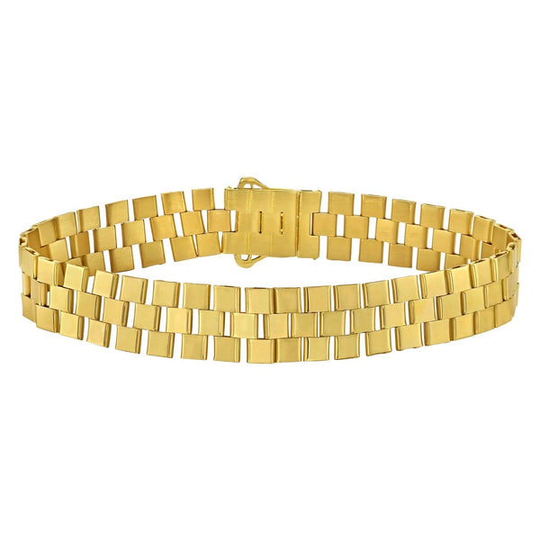 14K Yellow Gold Small Cobblestone Link Bracelet (10.00 mm)