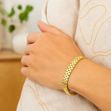 14K Yellow Gold Small Cobblestone Link Bracelet (10.00 mm) thumbnail 5