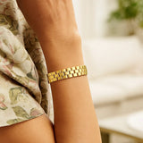 14K Yellow Gold Small Cobblestone Link Bracelet (10.00 mm) thumbnail 6