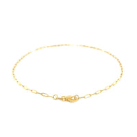 14K Yellow Gold Fine Paperclip Anklet (1.5mm)