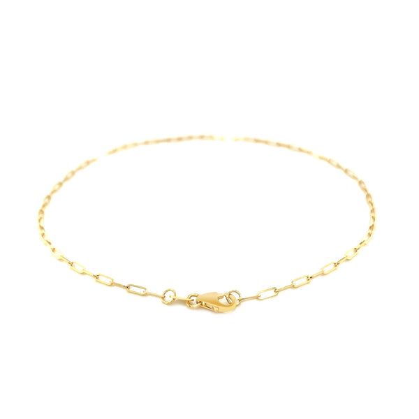 14K Yellow Gold Fine Paperclip Anklet (1.5mm)