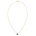 14K yellow gold necklace with emerald cut emerald center stone