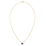 14K yellow gold necklace with emerald cut emerald center stone thumbnail 1
