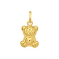 14K yellow gold polished teddy bear charm pendant with top bail