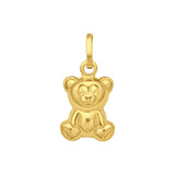 14K yellow gold polished teddy bear charm pendant with top bail thumbnail 1