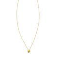 14K yellow gold puffed mini cross pendant necklace