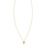 14K Yellow Gold Puffed Mini Cross Pendant Necklace thumbnail 1