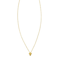 14K Yellow Gold Puffed Mini Cross Pendant Necklace