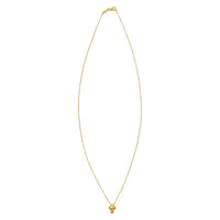 14K Yellow Gold Puffed Mini Cross Pendant Necklace