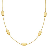 14K yellow gold elongated hexagon pendant necklace with a fixed bail thumbnail 1